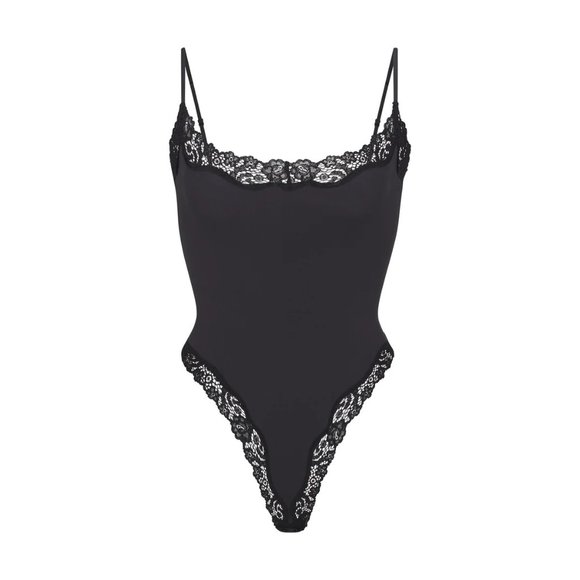 Skims Fits Everybody Lace Cami Bodysuit - Onyx - Picture 1 of 5